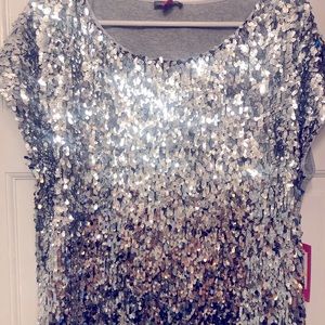 Silver sequin Vince Camuto blouse